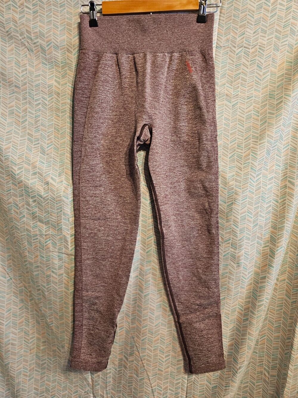 Gymshark Seamless Leggings Women's Sz Small Heathered Maroon High Rise Pants